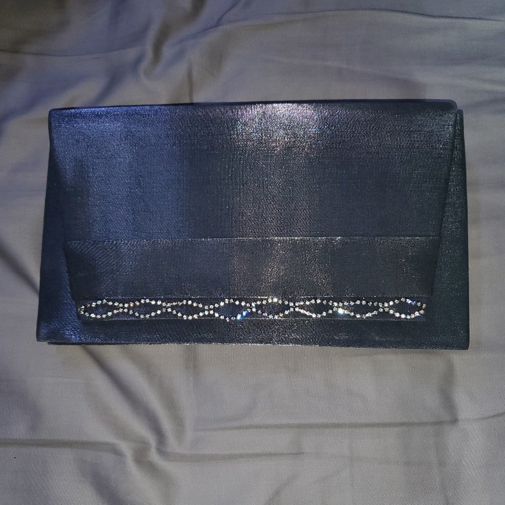 Gray Party Or Bridesmaid purse with Rhinestones